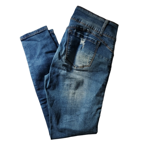 Wax Jean Butt, I Love You Size 13 Distressed Navy Blue Jeans - Picture 4 of 6